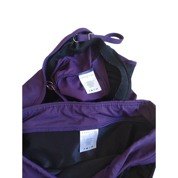 Lands' End Ruffled Ruched tankini top and matching bottoms size 4 - Picture 5 of 5